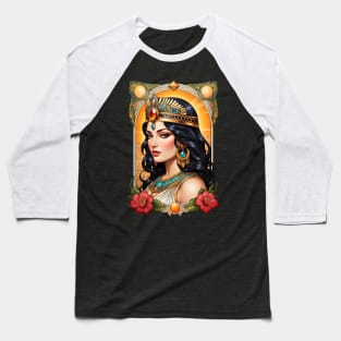 Cleopatra Queen of Egypt retro vintage floral design Baseball T-Shirt